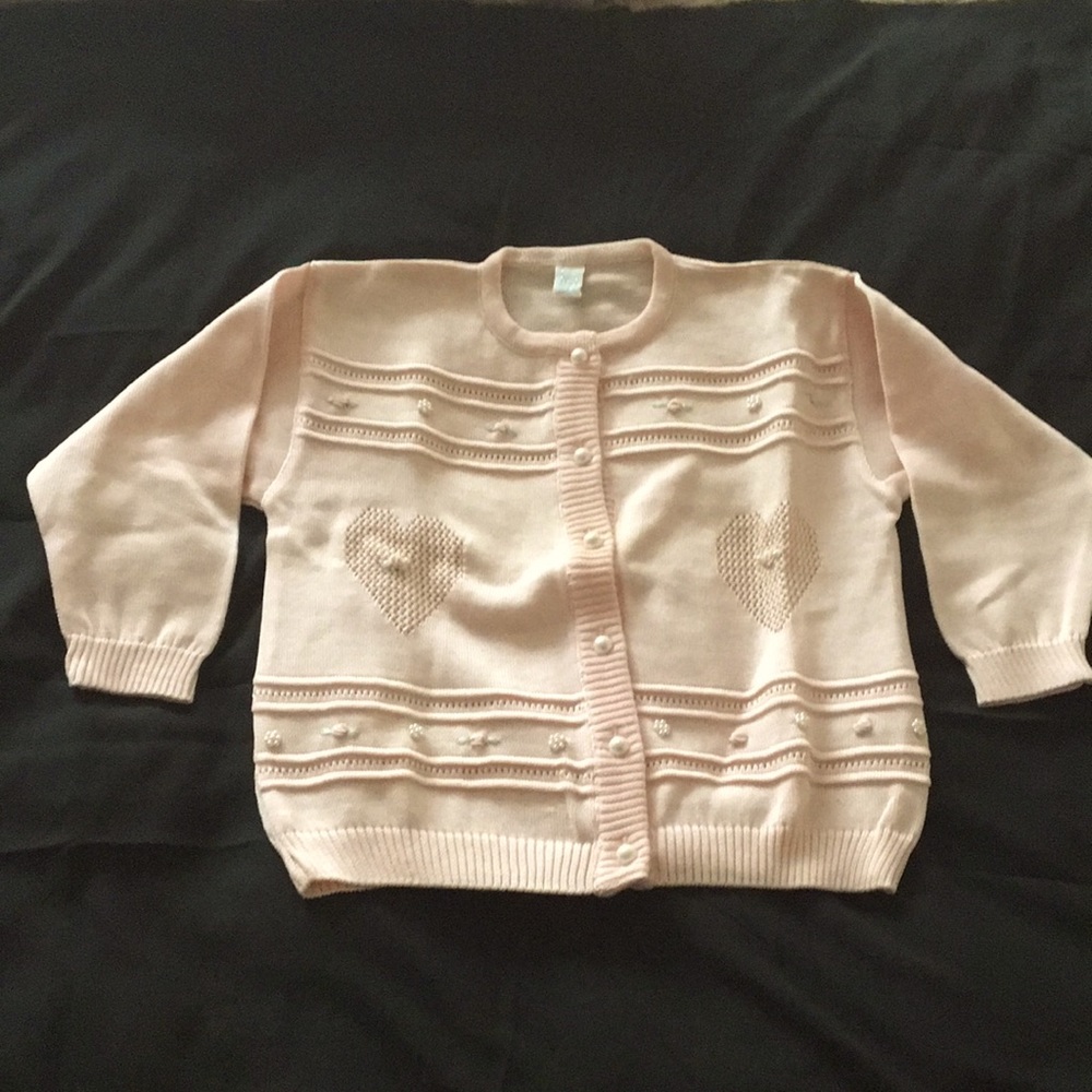 Toddler Pink and Pearl Adorable Sweater